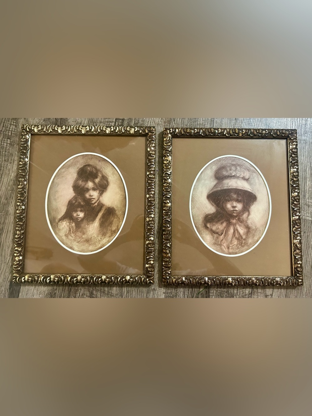 Title: Vintage Vel Miller Framed Art Prints Set - Mother & Child / Prairie Girl